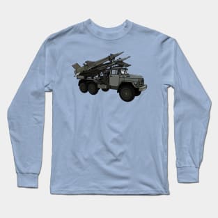 Missile vehicle cartoon illustration Long Sleeve T-Shirt